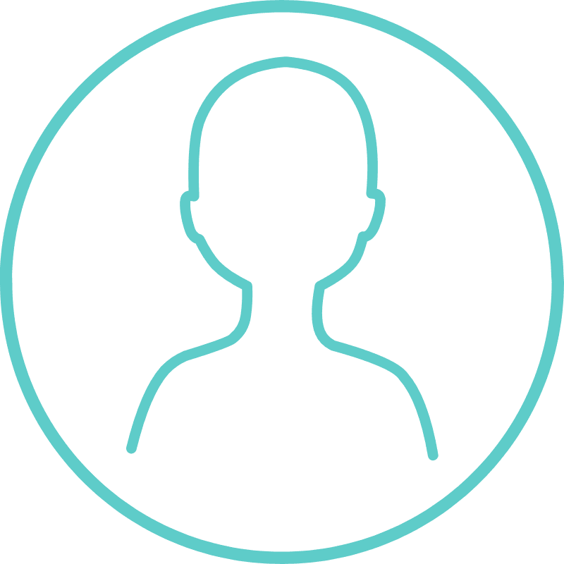 Simple teal line icon representing early orthodontic intervention for children, focusing on guiding jaw growth and alignment – Washington Orthodontics.